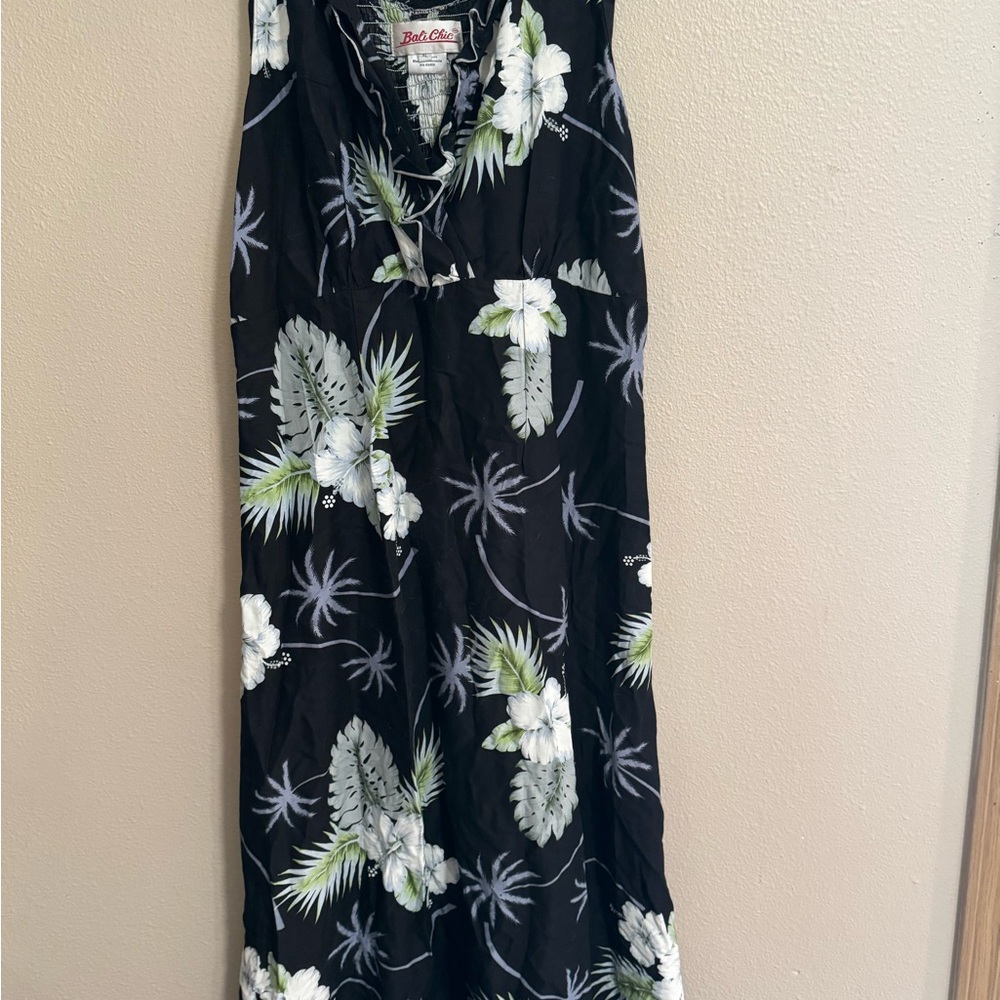 Bali Chic Black and White Floral Dress